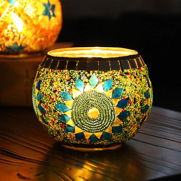 Mosaic Glass Candlestick