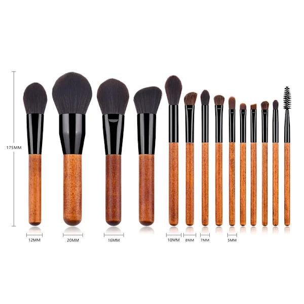 14pcs Makeup Brushes Set Wooden Handle For Foundation Blending Blush Eye Shadow Brow Lip Face Make Up Brush Kit