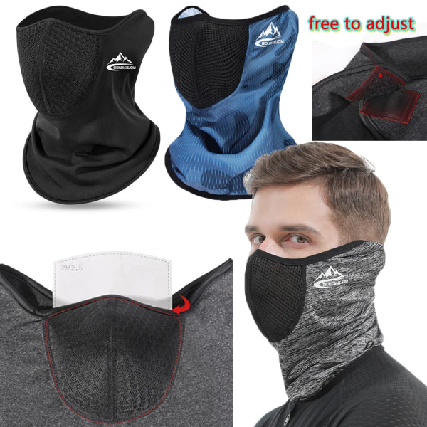 Neck Warmer Ski Cycling Winter Bandana Hiking Scarf For Men Thermal Outdoor Sports Half Face Cover Mask Windproof Headwear