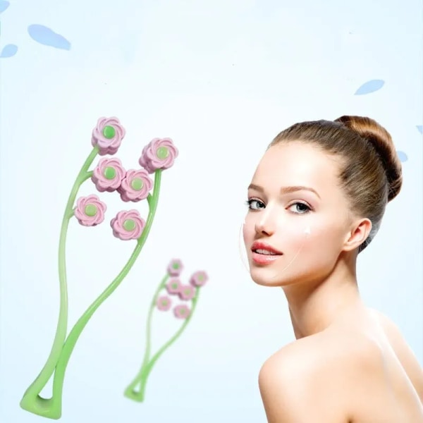 Flower Shape Facial Massager Roller Manual Face-lift Neck Relaxation Smoothes Wrinkle Beauty Tools Skin Care Health Instrument