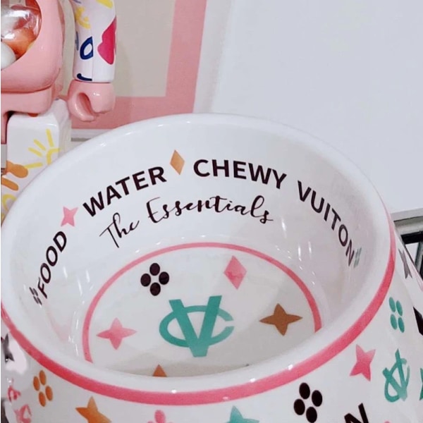 Luxury Brand Designer Dog Bowl Ceramics Bowls Placemat Puppy Cat Feeder Non-slip Crash French Bulldog Bowl For Small Dogs