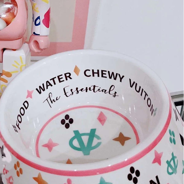 Luxury Brand Designer Dog Bowl Ceramics Bowls Placemat Puppy Cat Feeder Non-slip Crash French Bulldog Bowl For Small Dogs