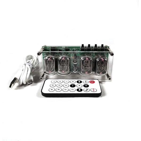 IN12 Nixie Tube Clock Retro Clock Digital Clock w/ IN12 Nixie Tubes & Remote