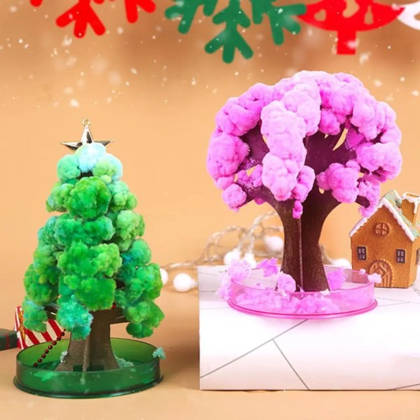 Novelty Tree  Practical Paper Tree DIY Crystal Growing Kit Novelty Toys Paper Tree Attractive   for Garden