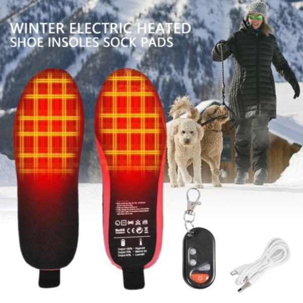 Winter Electric Heated Shoe Insoles Sock Pads Foot Warmer Feet USB Rechargeable