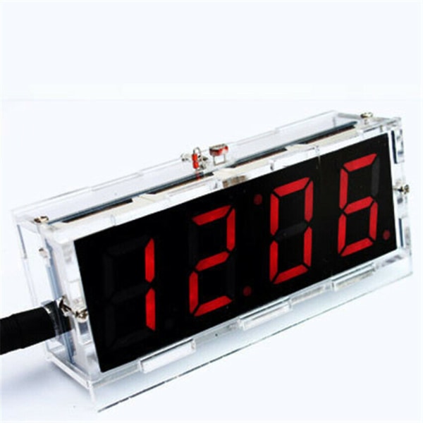 4-Digit LED DIY Digital Watch Light Control Temperature Display Date Time New-