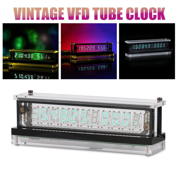 Retro VFD Home Desktop Tube Clock Large Display Ref Nixie Tube Era Decoration