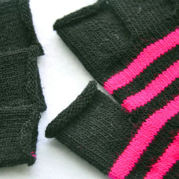 Striped Stripey Unisex One Size Fingerless Gloves Gothic Knitting Fingerless Gloves Winter Warm Elastic Comfortable Gloves