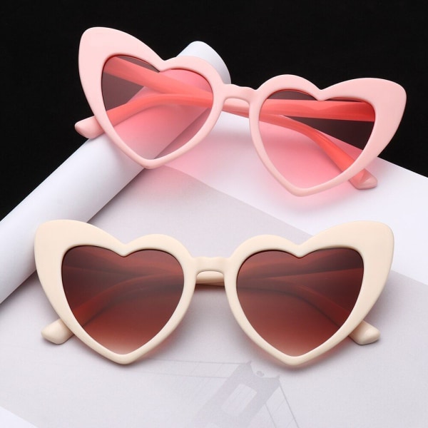 Heart Sunglasses Cat Eye Retro Big Frame Personality UV400 Protection Accessory