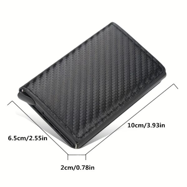 Carbon Fiber Credit Card Holder Wallet Men Rfid Smart Metal Thin Slim Pop Up Minimalist Wallet Small Black Purse Metal Wallet