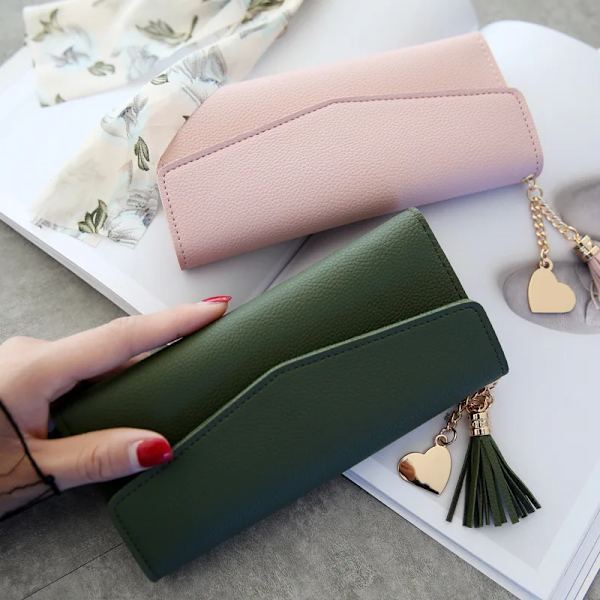 2022 Fashion Women Wallets Simple Zipper Purses Black White Gray Red Long Section Clutch Wallet Soft PU Leather Money Bag