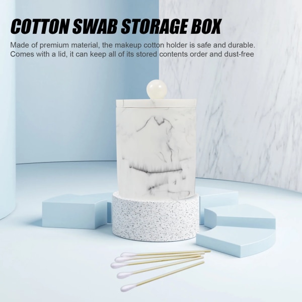 Marble Cotton Swab Box Household Toothpick Organizer Pad Holder Home Decoration Container Storage Desk Boxes for bedroom