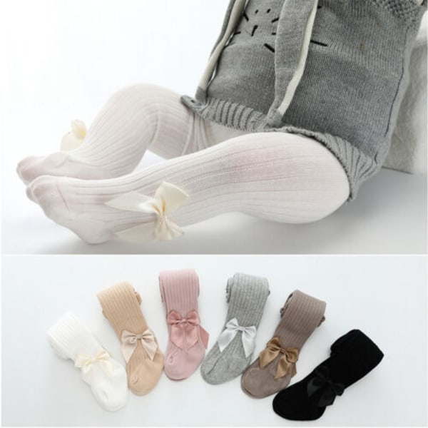 Toddler Infant Kids Baby Girls Cotton Warm Pantyhose Ribbon Bow Stockings Tights
