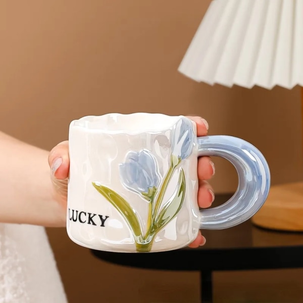 Tulip Mug Creative Ceramic Cup Hand Gift Lovely Couple Coffee Cup Teacher's Day Birthday Gift mugs coffee cups mugs coffee cup