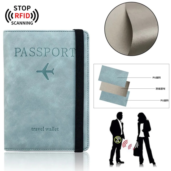 Cross-border hot spot RFID passport bag travel wallet  multi-function can put SIM card ID bag leather case passport holder