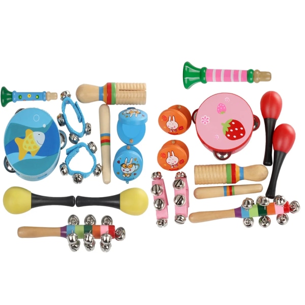 10 Pcs Orff Children's Musical Instrument Set Baby Music Early Education Toys For Boys And Girls Preschool Education Tambourine