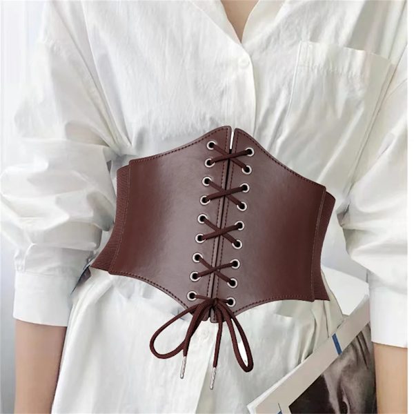 WFashion Trend Belt Female Goth Handmade PU Leather Harness Corset Bondage Waist Festival Punk Rock Accessories Y2k Jeans