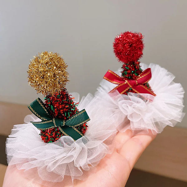 2024 New Christmas Hat Hair Clips For Women Girls Barrettes Xmas Elk Antler Children Hairclip Bow Kids Hairpins Hair Accessories