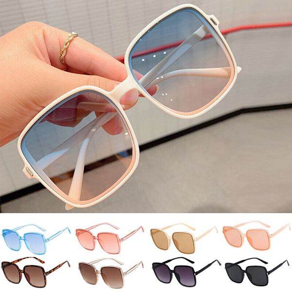 Sun Glasses Blue Pink Clear Lens Big Frame Eyeglasses Square Sunglasses Womens