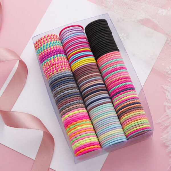 50pcs Elastic Rubber Girl Hair Ties Band Rope Ponytail Holder Fashion Scrunchie