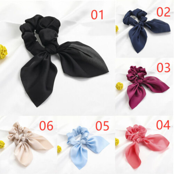 3Pcs Chiffon Hair Accessorie Ponytail Holder Scrunchies Bowknot Hair Bands Hair Ties