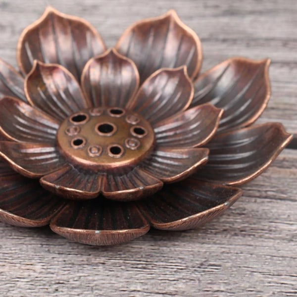 Hot sale 1PC Alloy Incense Burner Stick Holder Plate Buddhism Lotus Censer Bronze Nasturtium Incense Burner 12 Styles