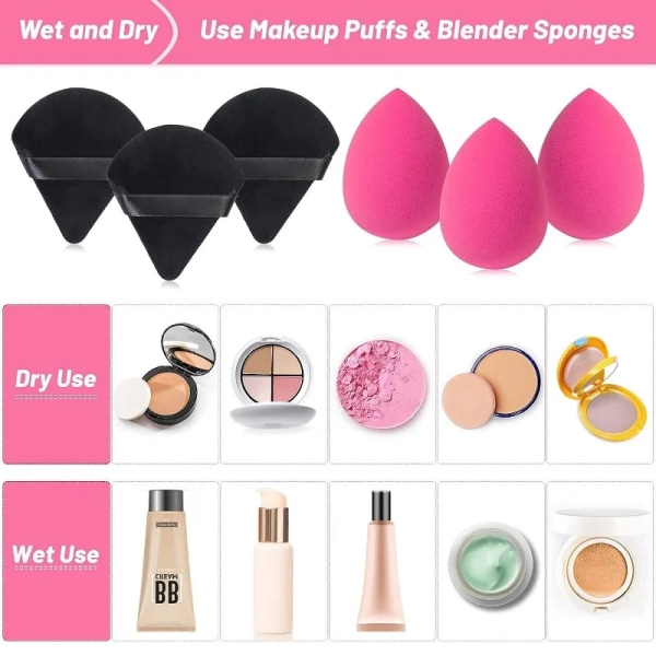 256 pcs Disposable Makeup Applicators Kit with Mixing Puff Makeup Artist Tools Supplies Mascara Wands, Lip Brushes, Hair Clips