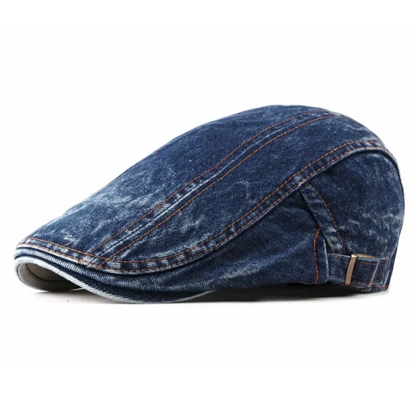 Spring Summer Solid Color Newsboy Caps Men Washed Denim Cotton Flat Peaked Cap Women Painter Beret Hats 16