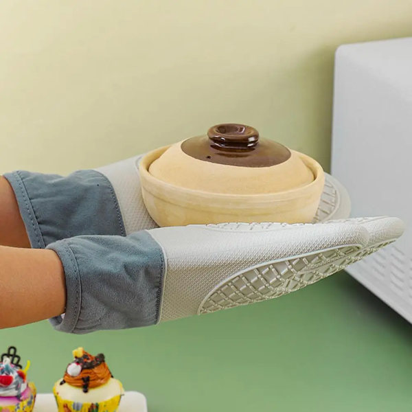 1Pc Insulation Gloves Suspension Thermal Insulation Anti-scald Oven Baking Hot Pot Mitts for Bakery