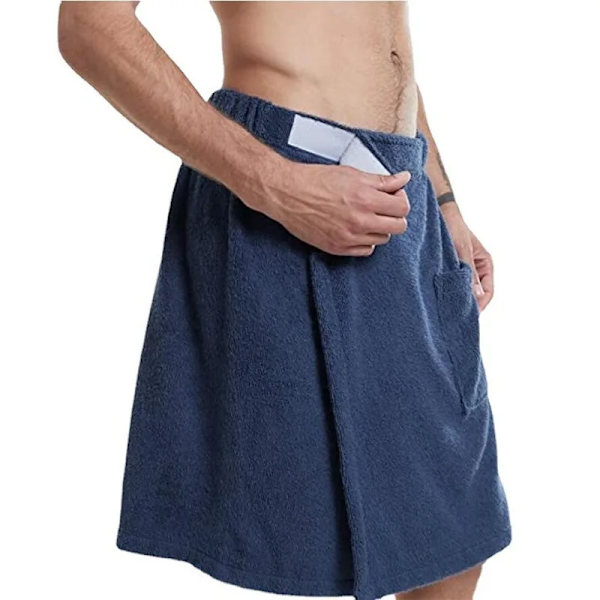 Bath Towel for Men Wearable Shower Robe with Pocket Ideal for Sauna and Shower Room 2023 Magic Tape