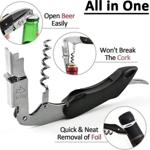 Professional Wine Opener ABS Handle Wine Corkscrew Waiter’s Corkscrew Beer Opener Bottle Opener  Portable Wine Tool Foil Cutter