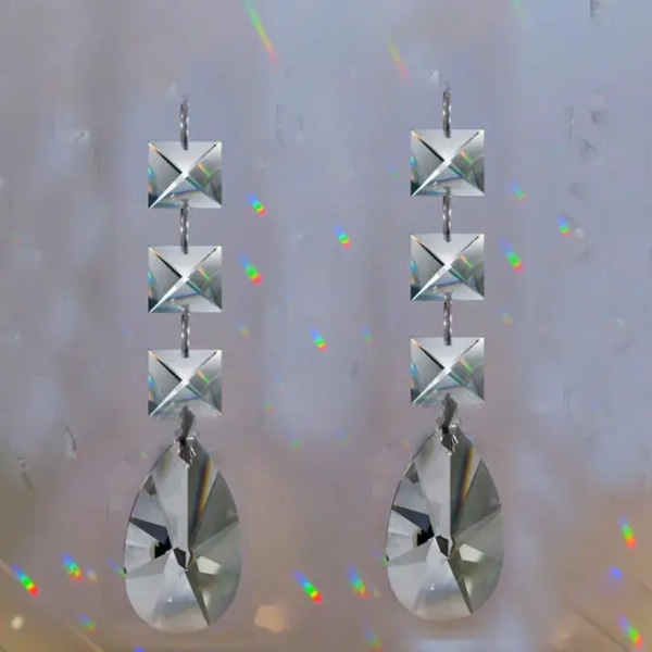 2PC/Set Chakra Suncatcher Hanging Crystal Feng Shui Rainbow Prism Sparkling Christmas Presents