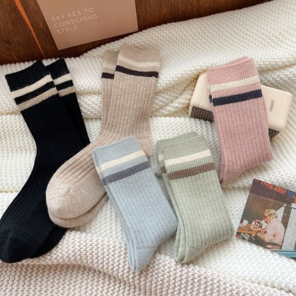 4 pairs of ladies winter warm chunky wool stockings preppy stockings