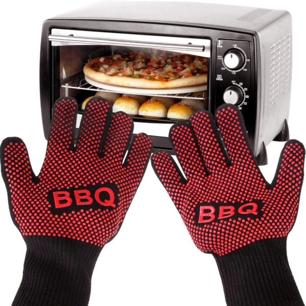 BBQ Gloves High Temperature Resistance Oven Mitts 800 Degrees Fireproof Barbecue Heat Insulation Microwave Oven Gloves