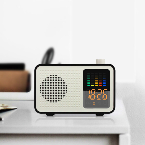 Alarm Clock Wireless 2000 mAh Wood Color Bluetooth Speaker FM AUX LED Portable