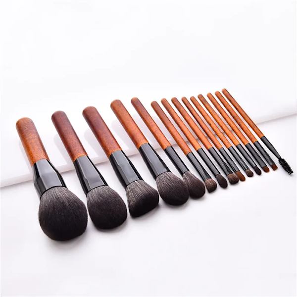 14pcs Makeup Brushes Set Wooden Handle For Foundation Blending Blush Eye Shadow Brow Lip Face Make Up Brush Kit