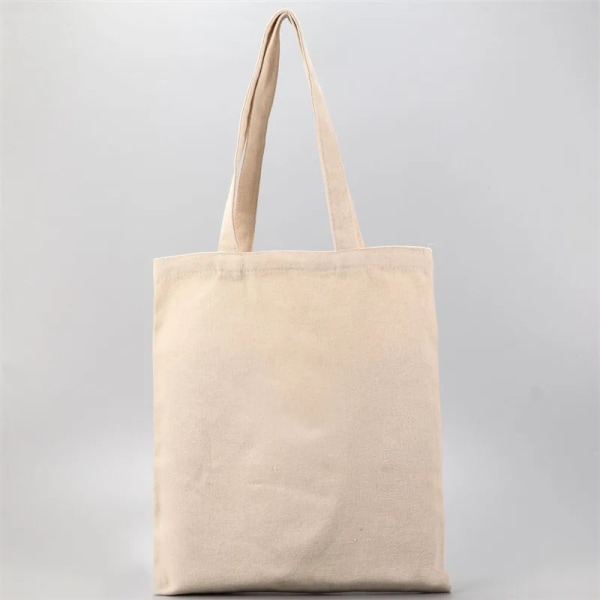 5 pcs black/white/beige High-Quality Women Men Handbags Canvas Tote bags Reusable Cotton grocery  shopping bag Eco Foldable