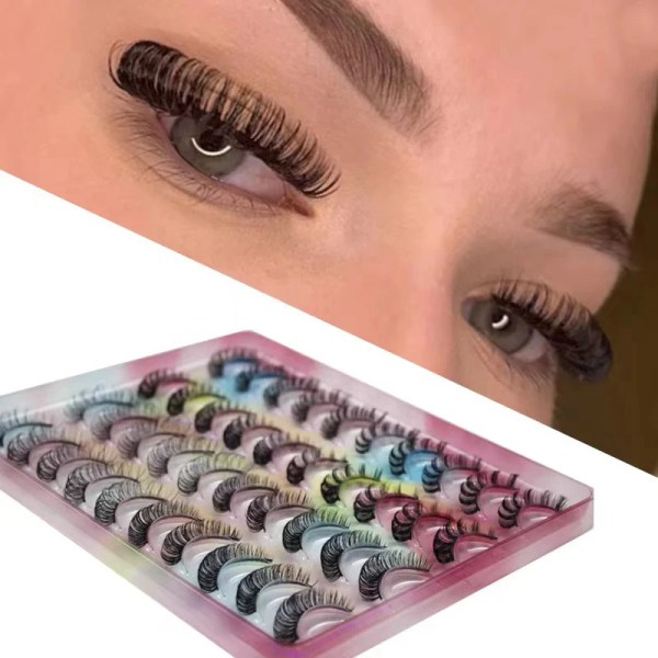New Segmented Russian Strip Lashes 5/10/20 Pairs Fluffy Mink Lashes 3D False Eyelashes Russian Eyelashes D Curl Fake Eyelashes