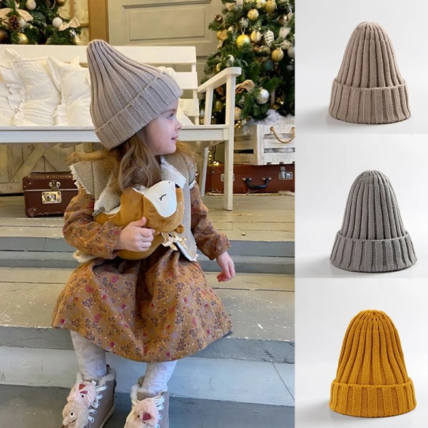 Autumn Winter Crochet Baby Hat Solid Color Girls Boys Cap Warm Knitted Kids Beanie Infant Children Hats Bonnet Gorras