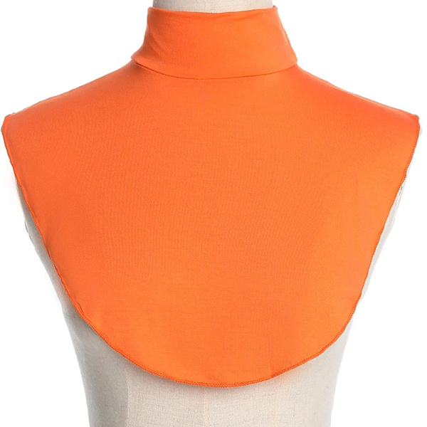 Womens Modal Turtleneck Fake Collar Islamic Hijab Extensions Solid Color Mock Neck Half Top Blouse Detachable Hijab Neck Warmer