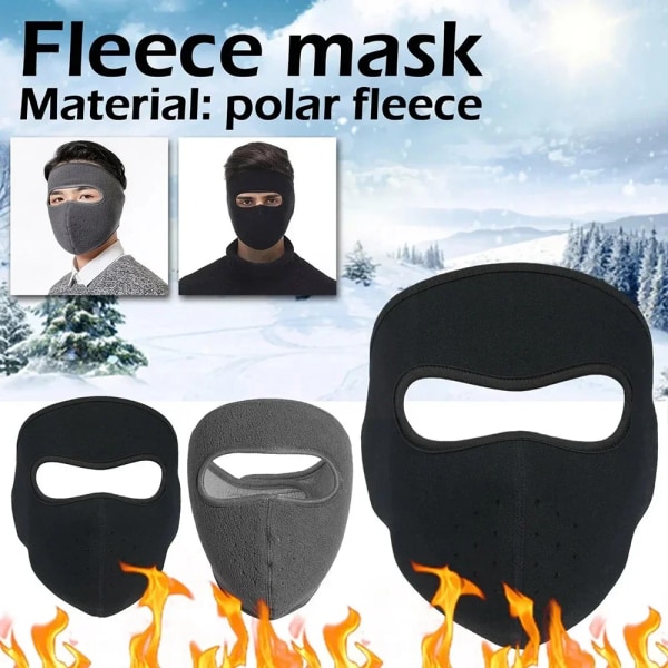 2pcs  Winter Winter Full Face Thermal Fleece Face Cover Neck Cycling Snowboard Warmer Sport Cold Ski Windproof Fashion Mask Full Face