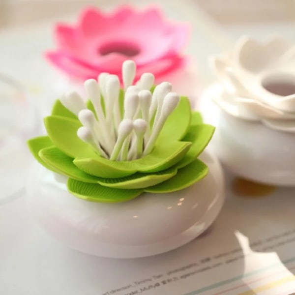 Lotus Cotton swab box lotus cotton bud holder base room decorate / Lotus Toothpicks holder Toothpick case