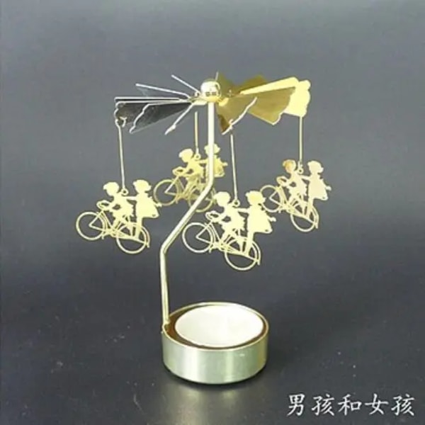 Candlestick Rotating Romantic Spin Carousel Tea Light Candle Holder Candlelight Dinner Party Christmas Decor Butterfly Angle Cat