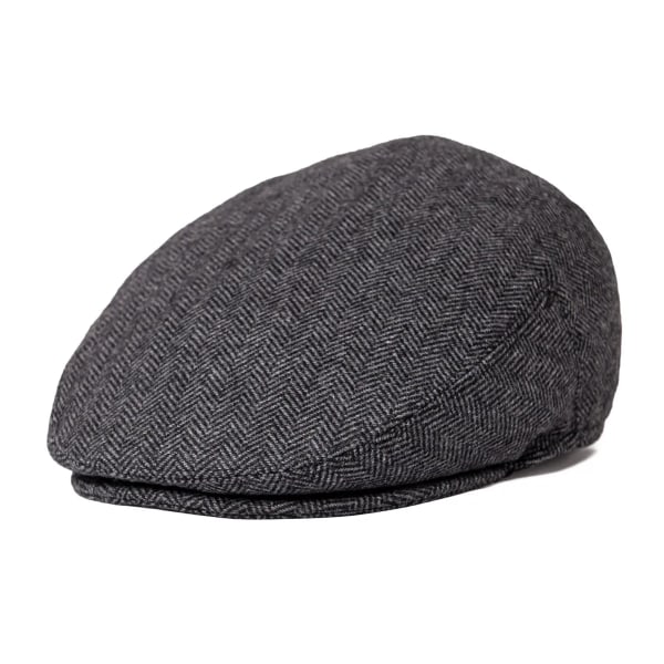 JANGOUL Driving Flat Caps Men Herringbone Wool Blend Fall Newsboy Caps for Male Hats with Button Front Gatsby Ivy Golf Hat