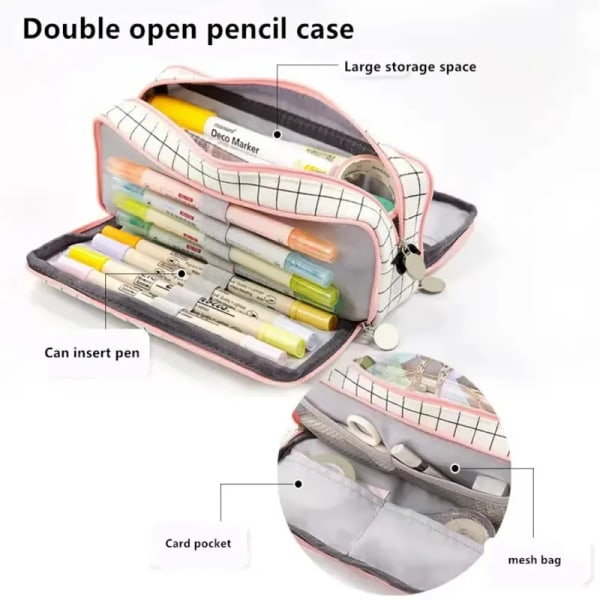 Large Capacity Pencil Case Kawaii Cute Pencil Cases Student Pen Case Big School Supplies Stationery Pencil Bags Box Pencil Pouch