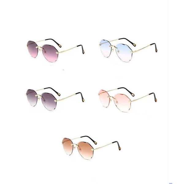 Ladies Luxury Rimless Sunglasses Fashion Oversized Outdoor Gradient Shades UV400