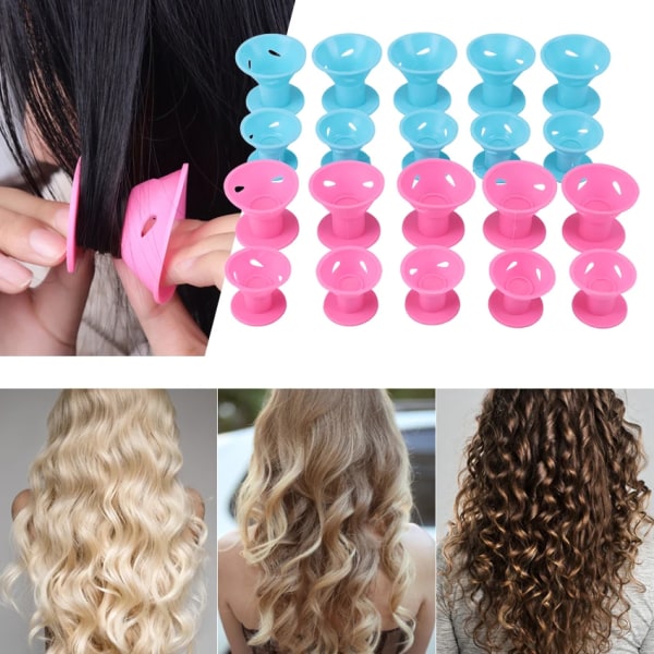 10PCS/Set Magic Hair Care Rollers Soft Silicone Hair Curler No Heat No Clip Hair Curling Styling DIY Tool For Curler Hair