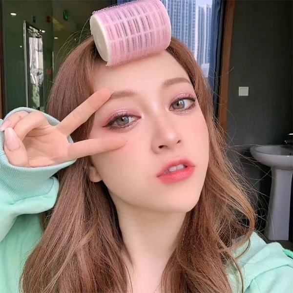 2/6/8/10/12/14pcs Bang Rollers Self-adhesive Lazy Bangs Roller Hair Curlers Hair Curling Air Bangs Roller Clips Styling Tools