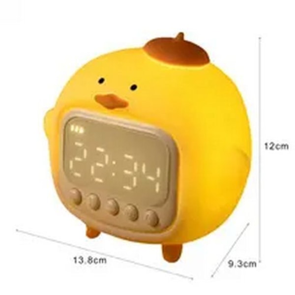 Cute Duckling Alarm Clock LED Time Display Night Light Wake Up Volume