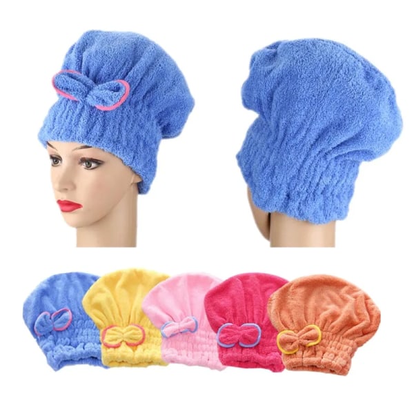 1pc Microfibre Bowknot Wrap Towel Quick Hair Drying Bath Spa Bath Towels Bonnets for Womens Shower Hat Bathroom Accessories